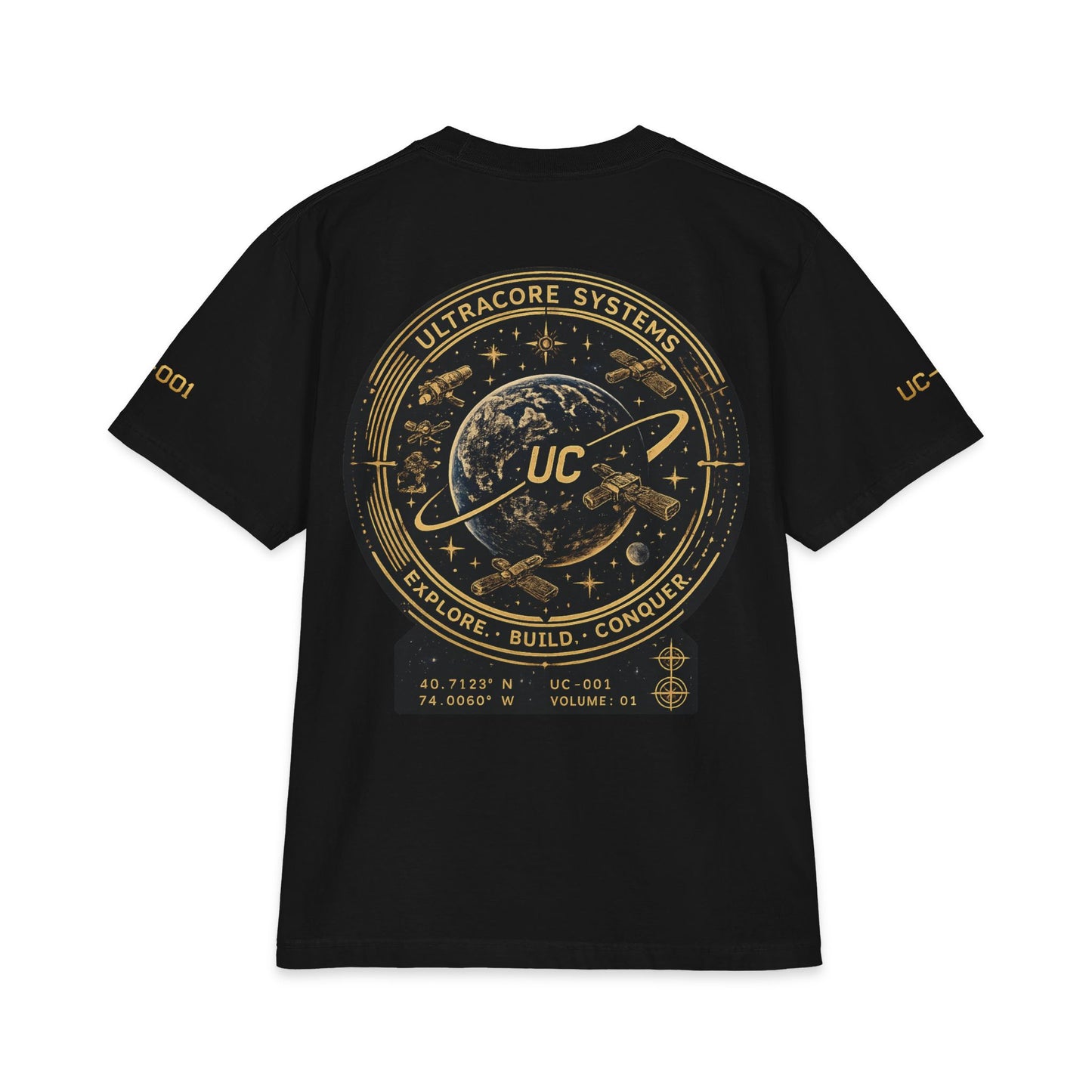 Space Tech Graphic Tee — "Ultracore Systems" Planetary Logo T-Shirt