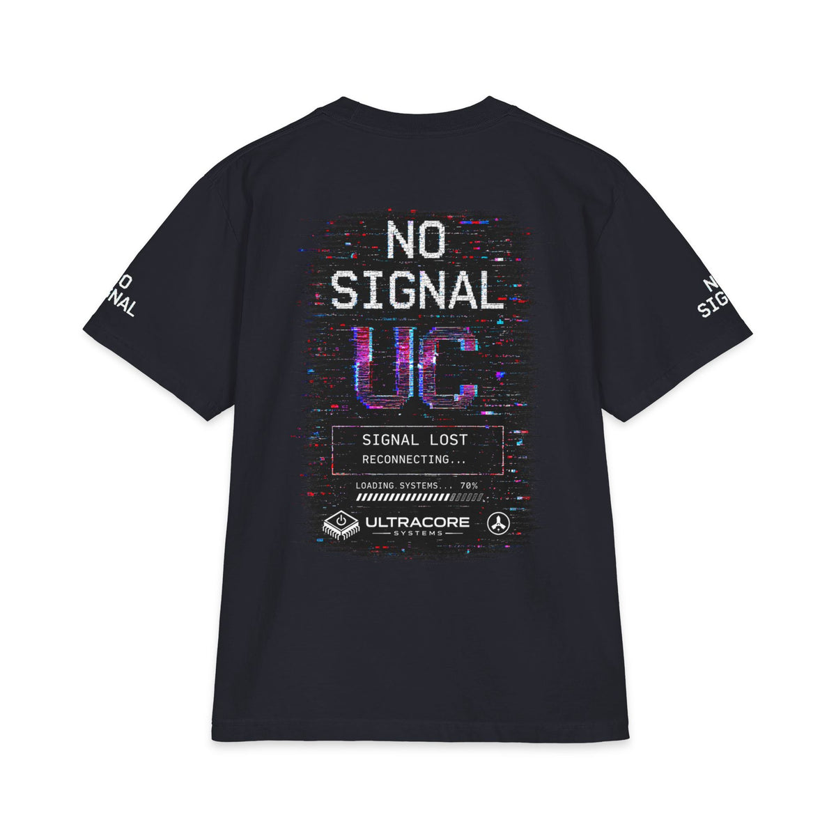No Signal Tee — Retro Glitch Graphic T-Shirt