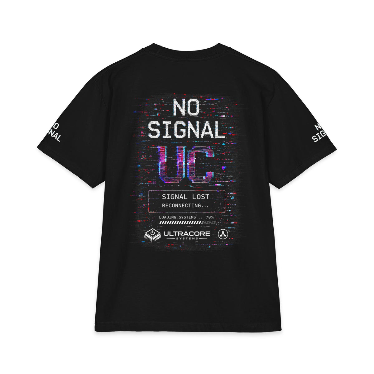 No Signal Tee — Retro Glitch Graphic T-Shirt